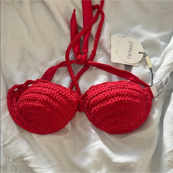 NWT Anthropologie Peixoto Red Crochet Bikini - Picture 5 of 10